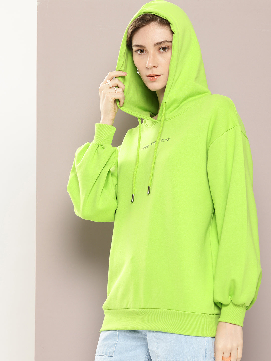 Womens Long Sleeve Oversized Hooded Sweatshirt