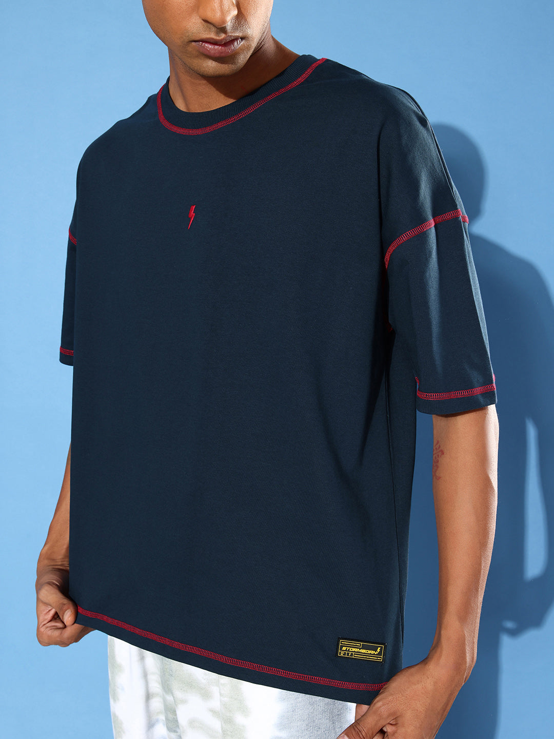Mens Half Sleeve Drop Shoulder Plain Oversized Fit T-Shirts