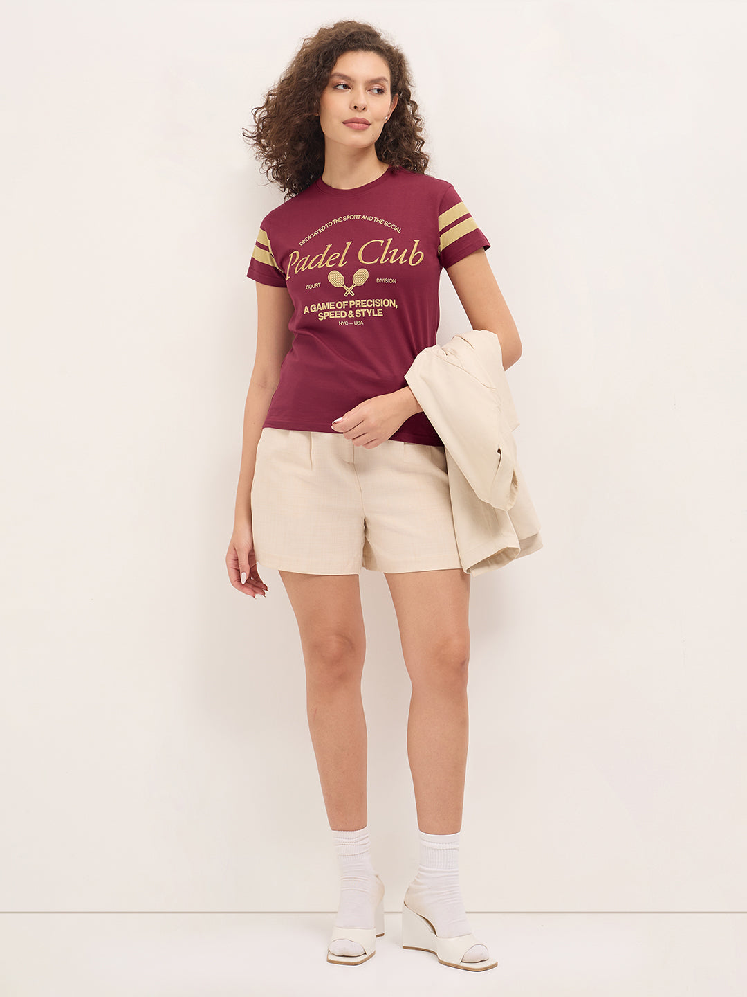 Womens Half Sleeve Round Neck Embroidered Regular Fit Tshirts