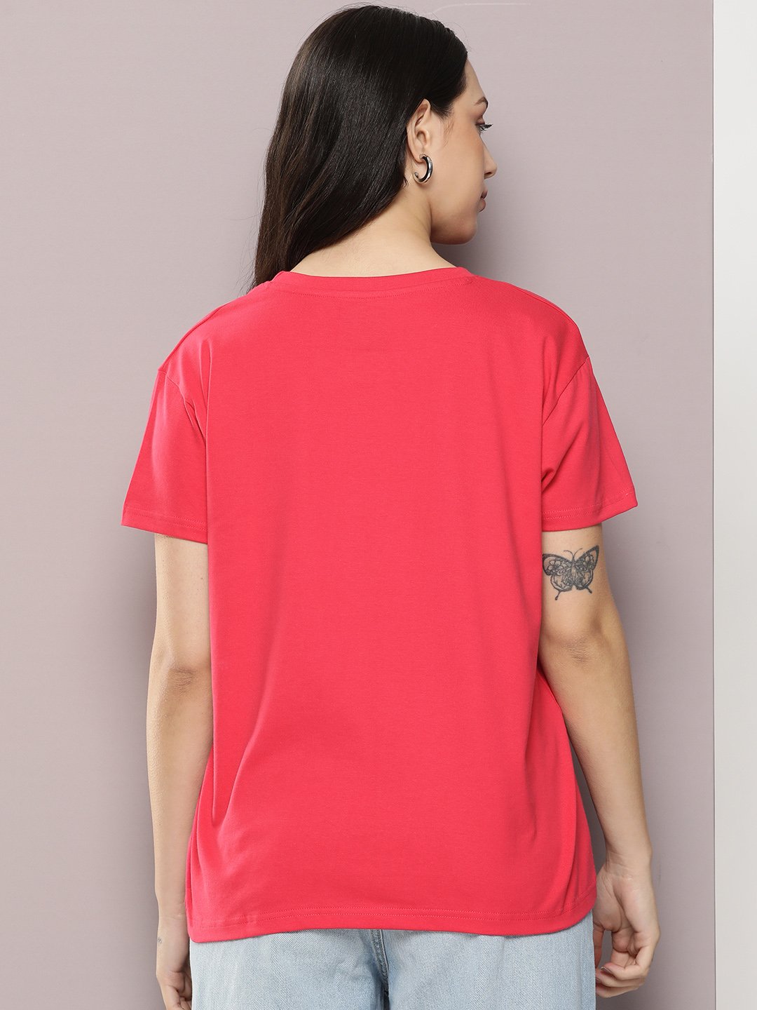 Womens Half Sleeve Round Neck Boxy Fit T-Shirts