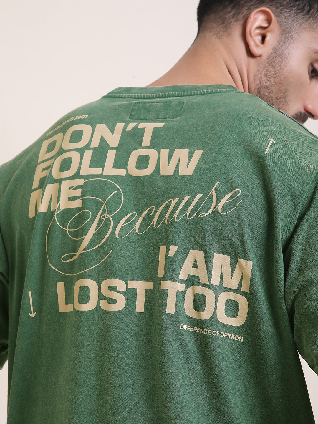 Mens Half Sleeve Round Neck Back Printed Oversized Fit Tshirts