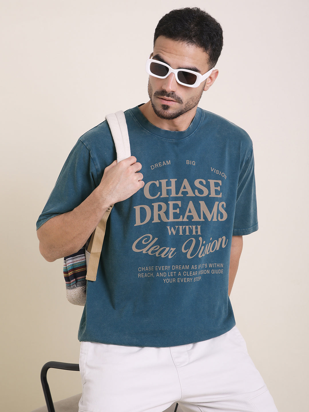 Mens Half Sleeve Round Neck Printed Oversized Fit Tshirts
