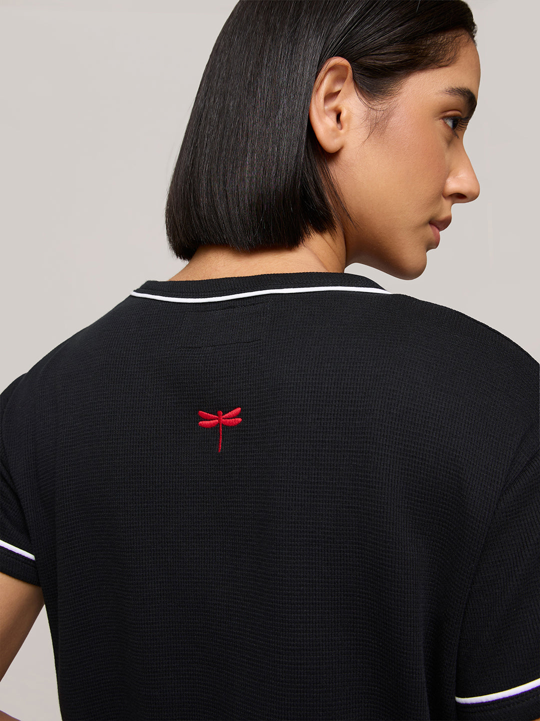 Womens Embroidery Regular Fit Cotton T-Shirt