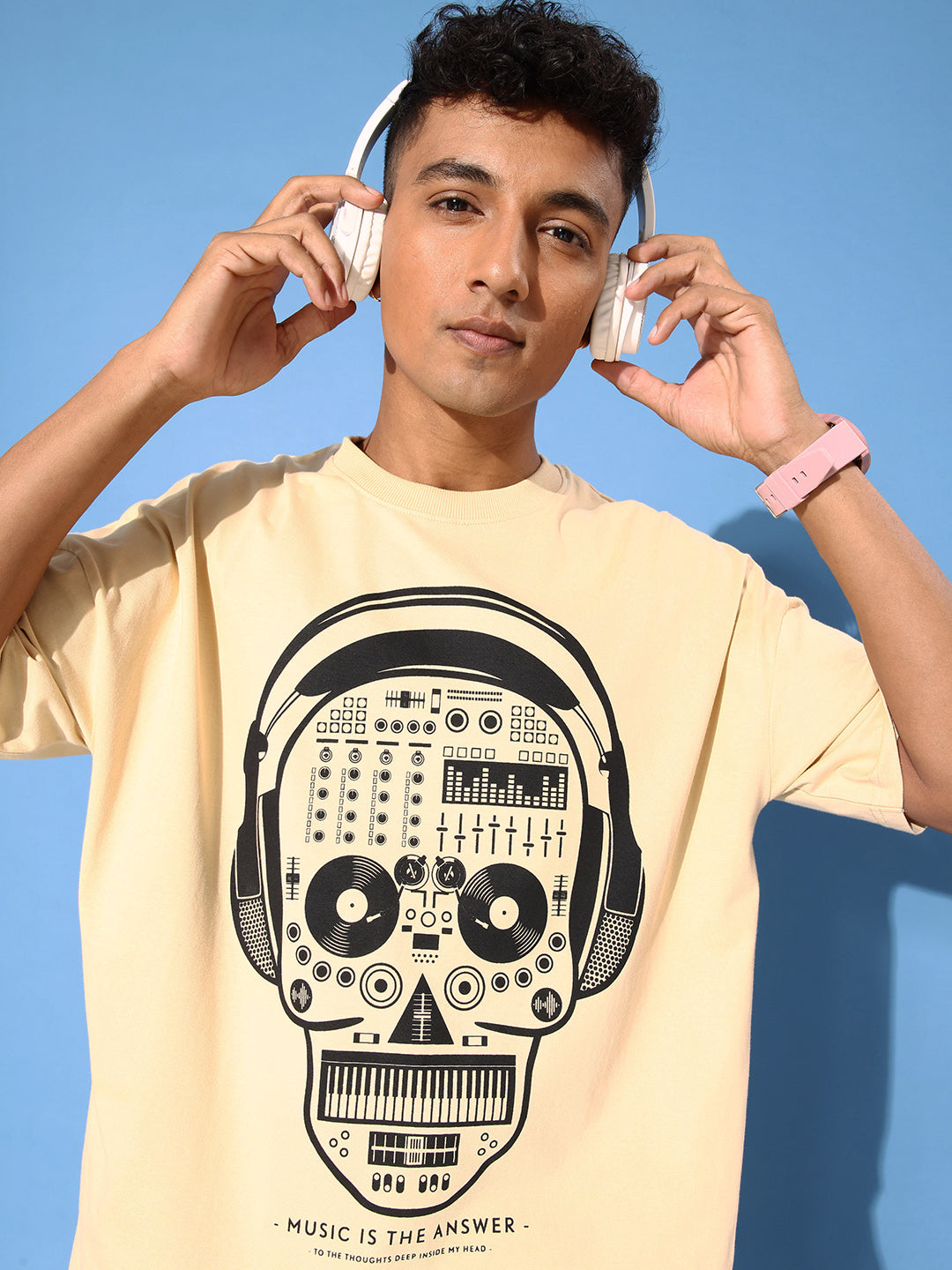 Mens Half Sleeve Drop Shoulder Printed Oversized Fit T-Shirts