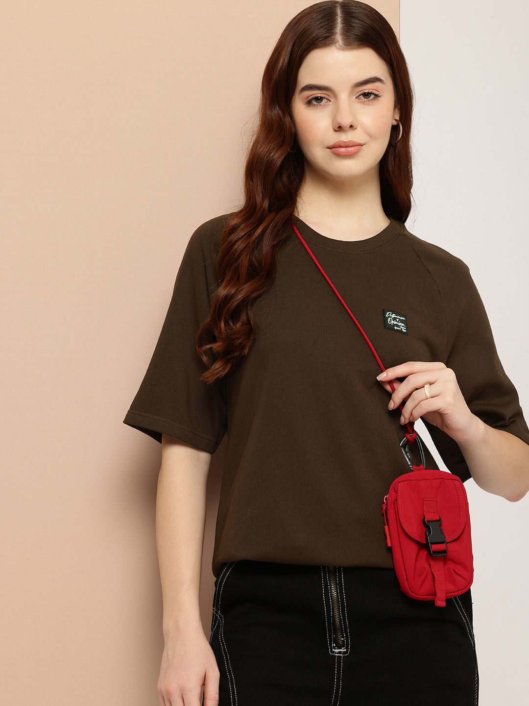 Womens Half Sleeve Round Neck Solid Oversized Fit Tshirts