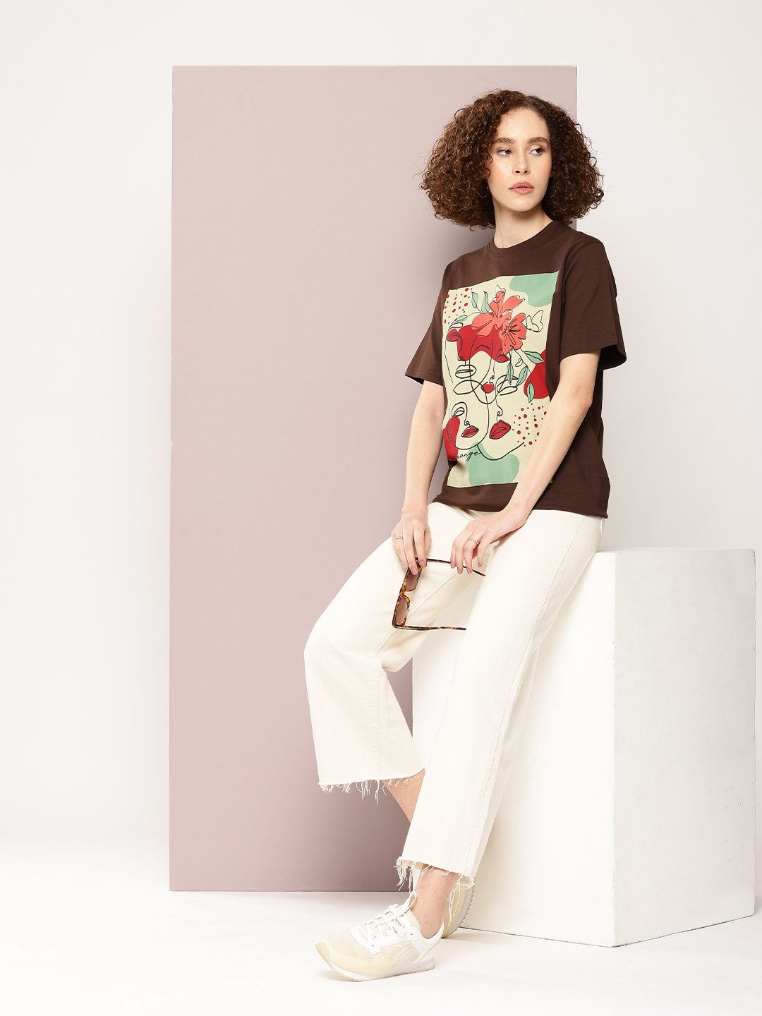 Womens Half Sleeve Round Neck Oversized Fit T-Shirts