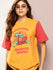 Womens Short Sleeve Printed Oversized Fit Tshirt