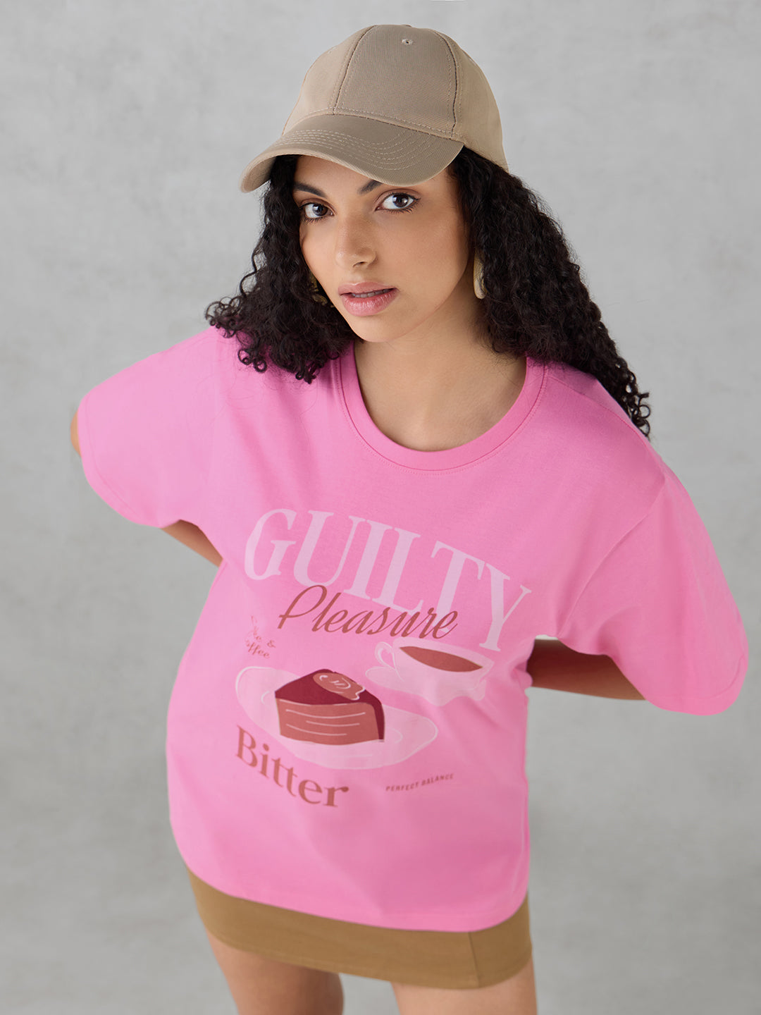 Womens Half Sleeve Printed Oversized Fit Tshirt