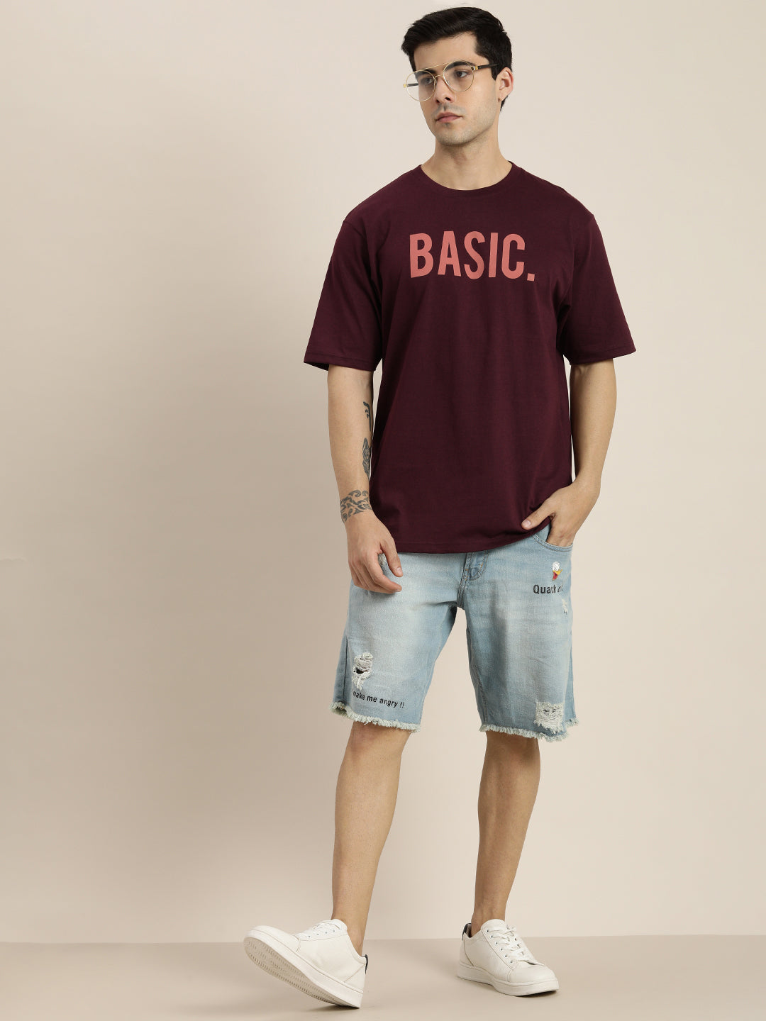 Mens Half Sleeve Round Neck Oversized Fit T-Shirts