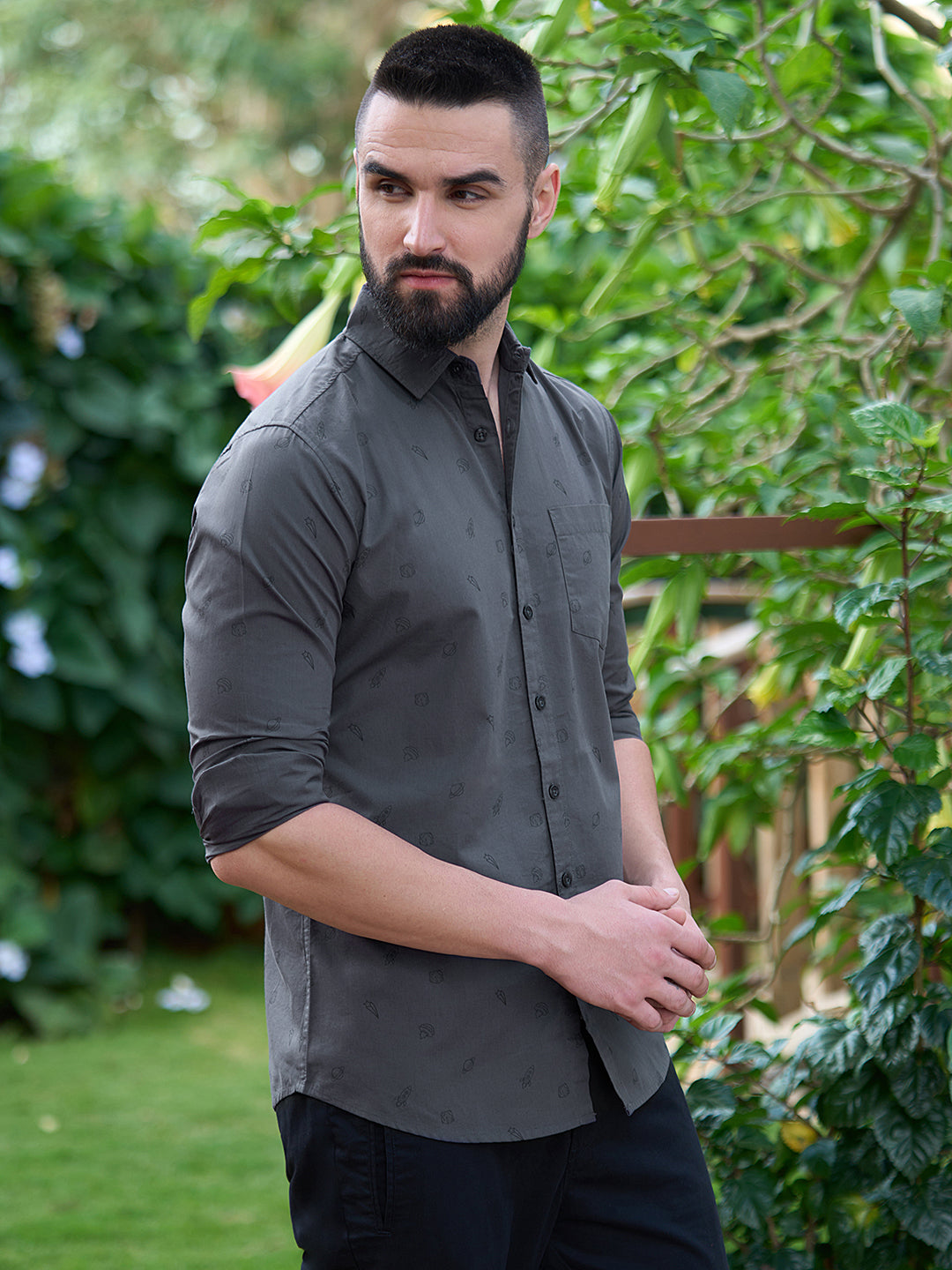 Men All Over Printed Full Sleeve Shirt With Pocket