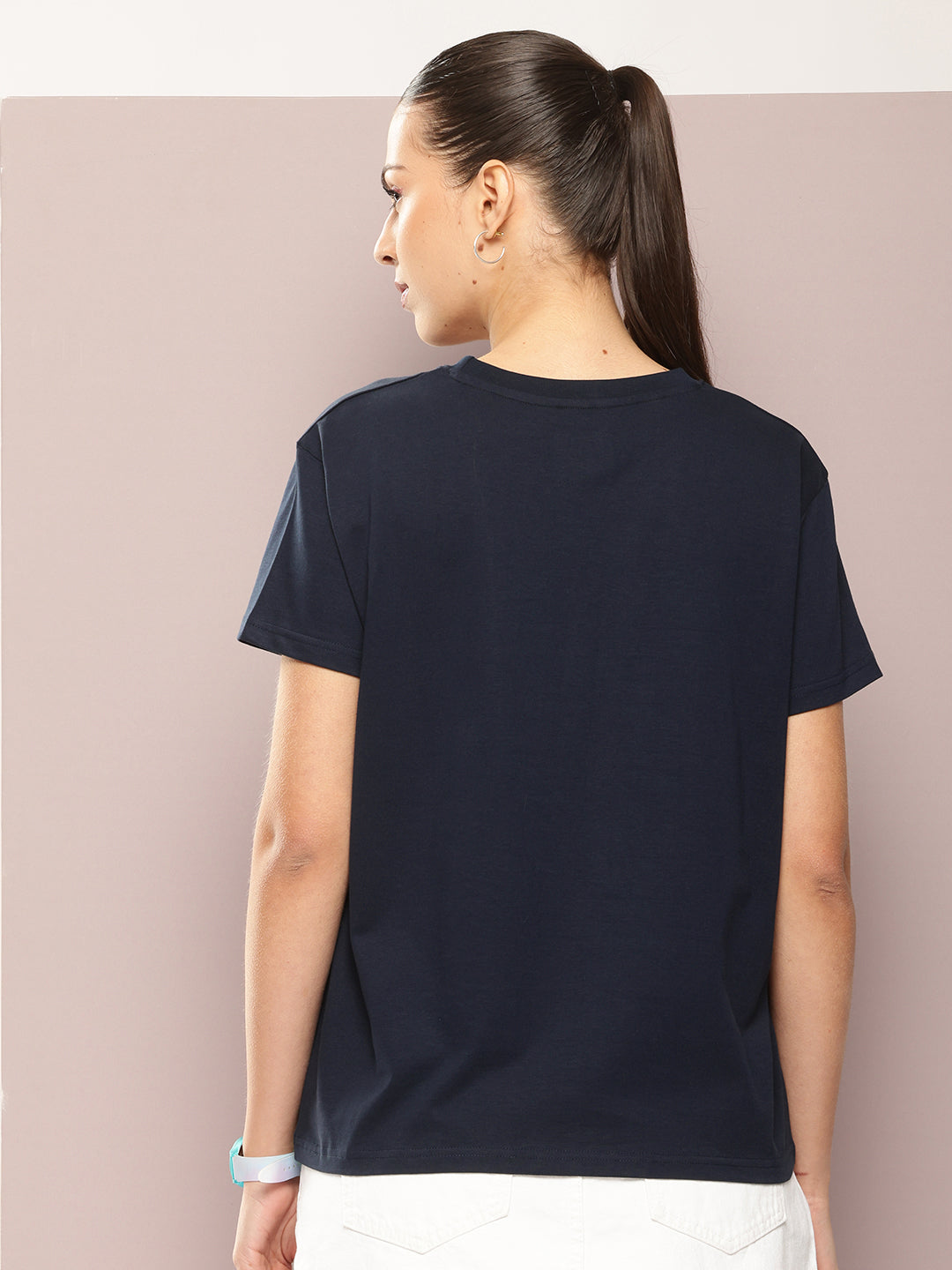 Womens Half Sleeve Round Neck Printed Boxy Fit Tshirts