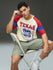 Mens Round Neck Raglan Sleeve Printed Oversized Fit Tshirt