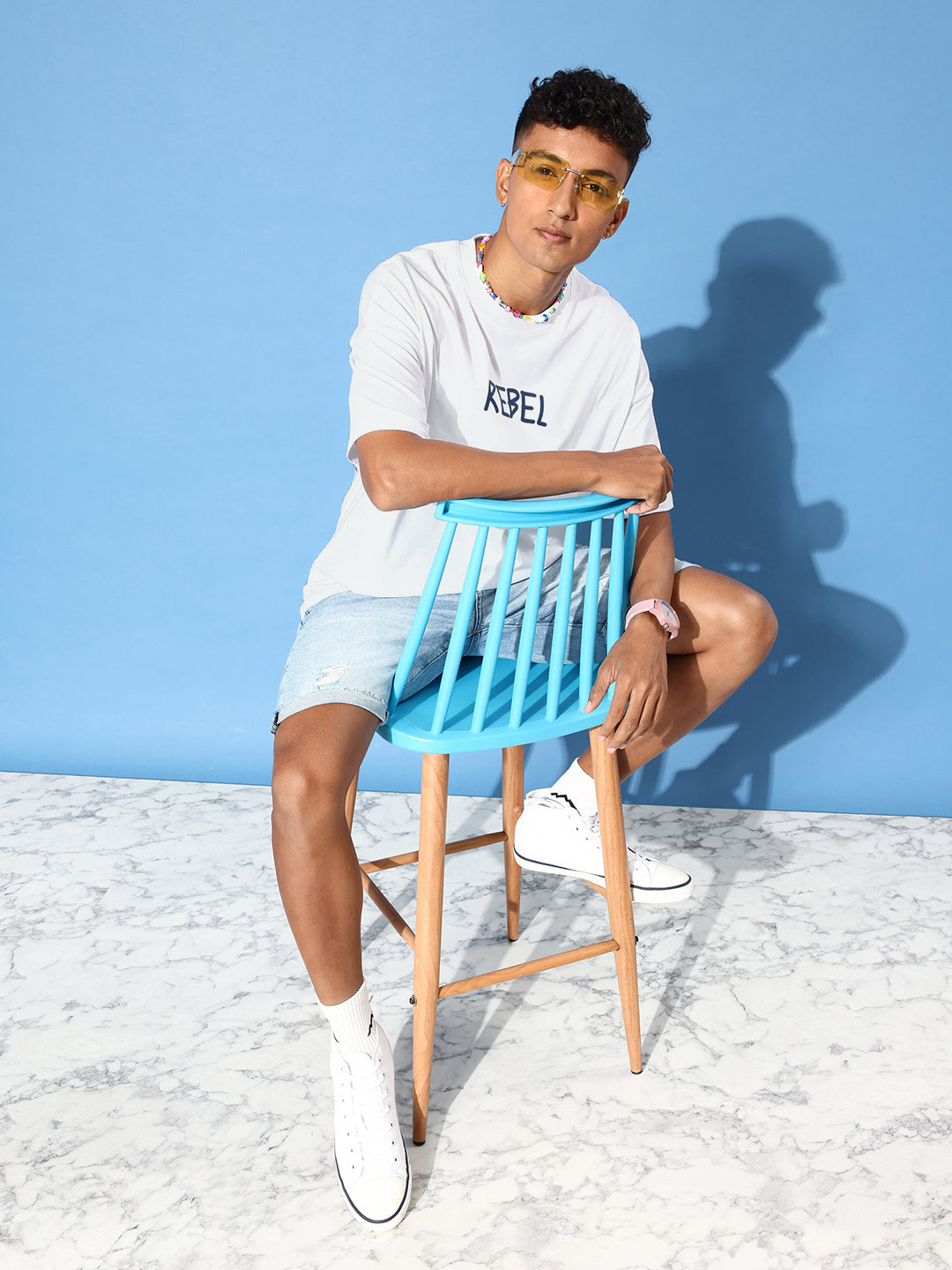 Mens Half Sleeve Drop Shoulder Printed Oversized Fit T-Shirts
