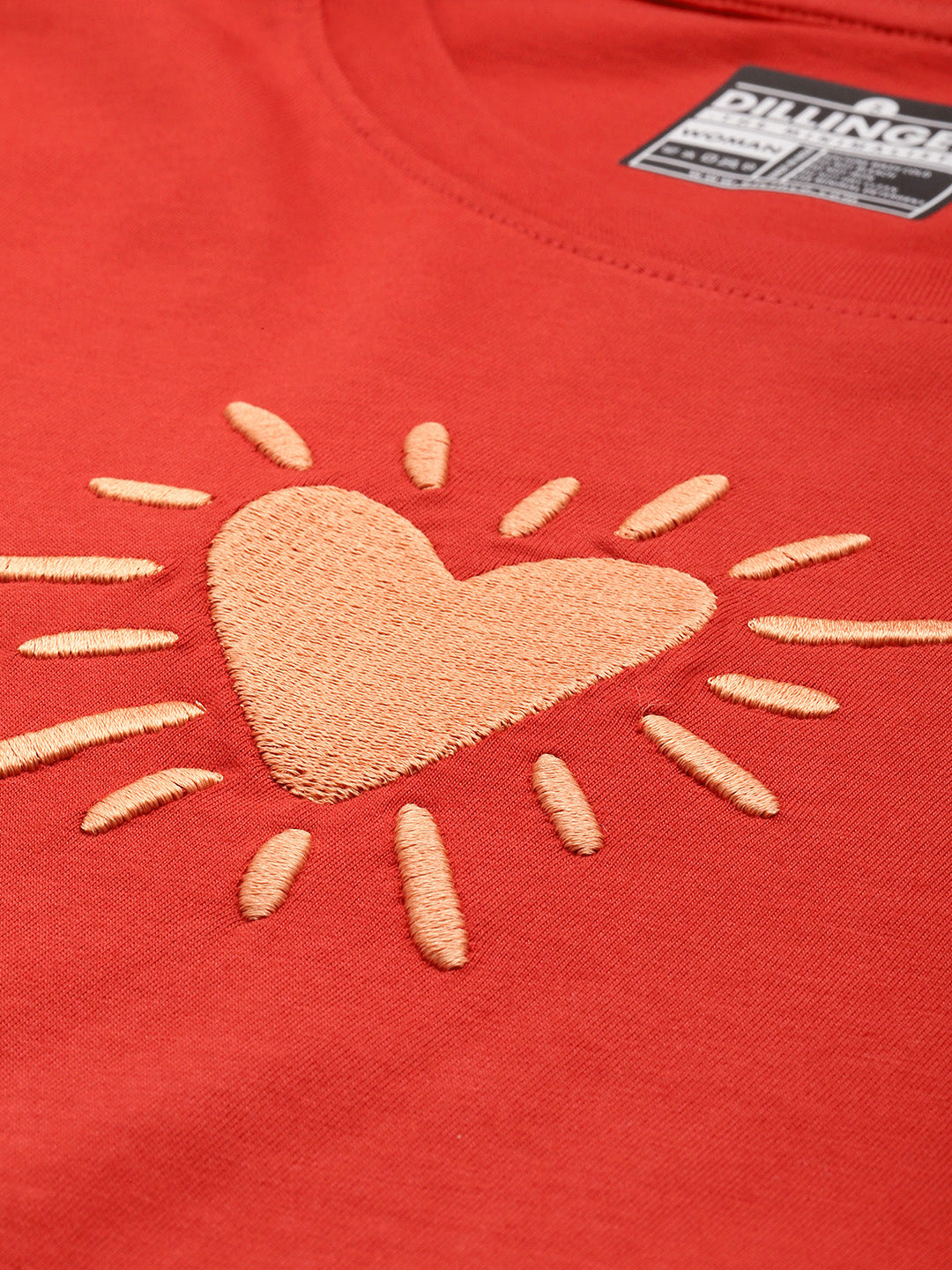 Womens Half Sleeve Round Neck Embroidered Boxy Fit Tshirts