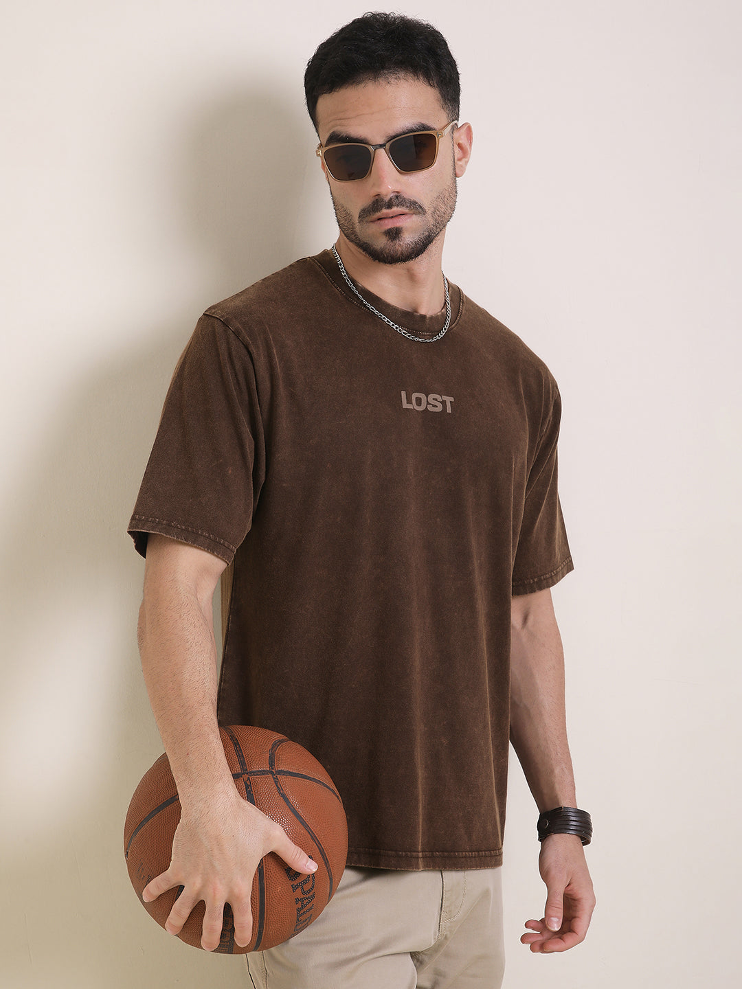 Mens Half Sleeve Round Neck Back Printed Oversized Fit Tshirts