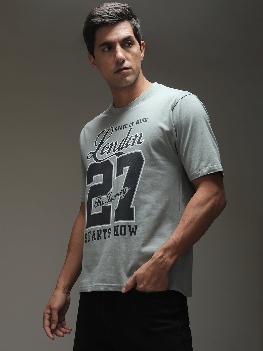 Mens Half Sleeve Round Neck Printed Oversized Fit Tshirts