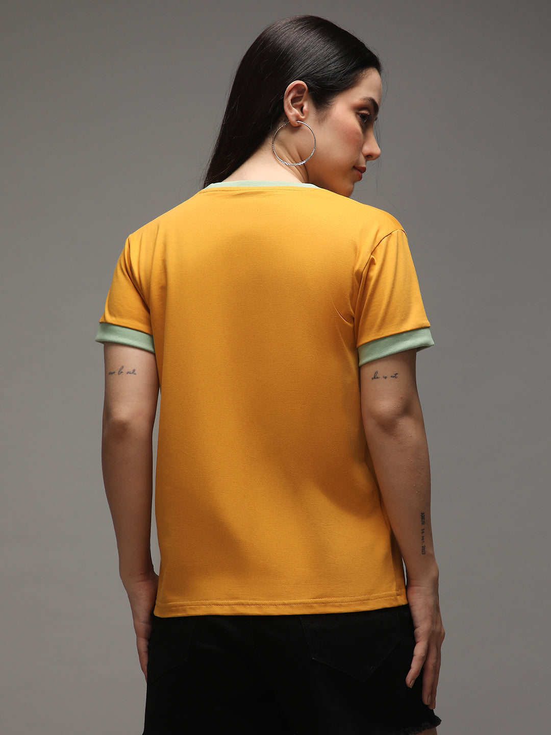 Womens Half Sleeve Round Neck Printed Regular Fit Tshirts