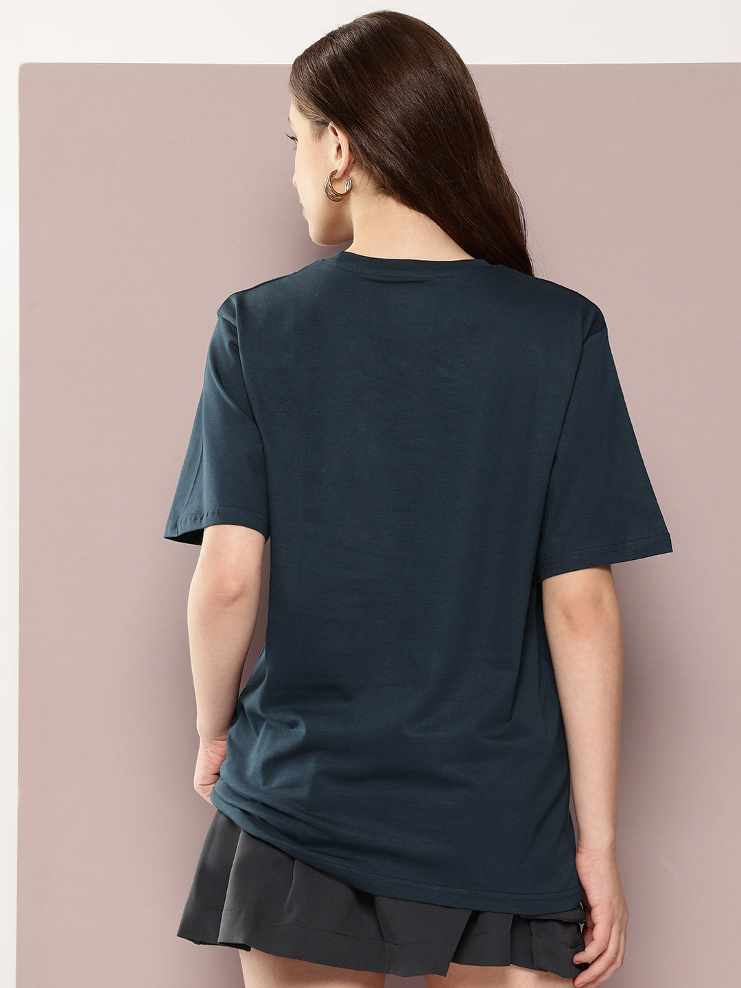 Womens Half Sleeve Round Neck Printed Oversized Fit Tshirts