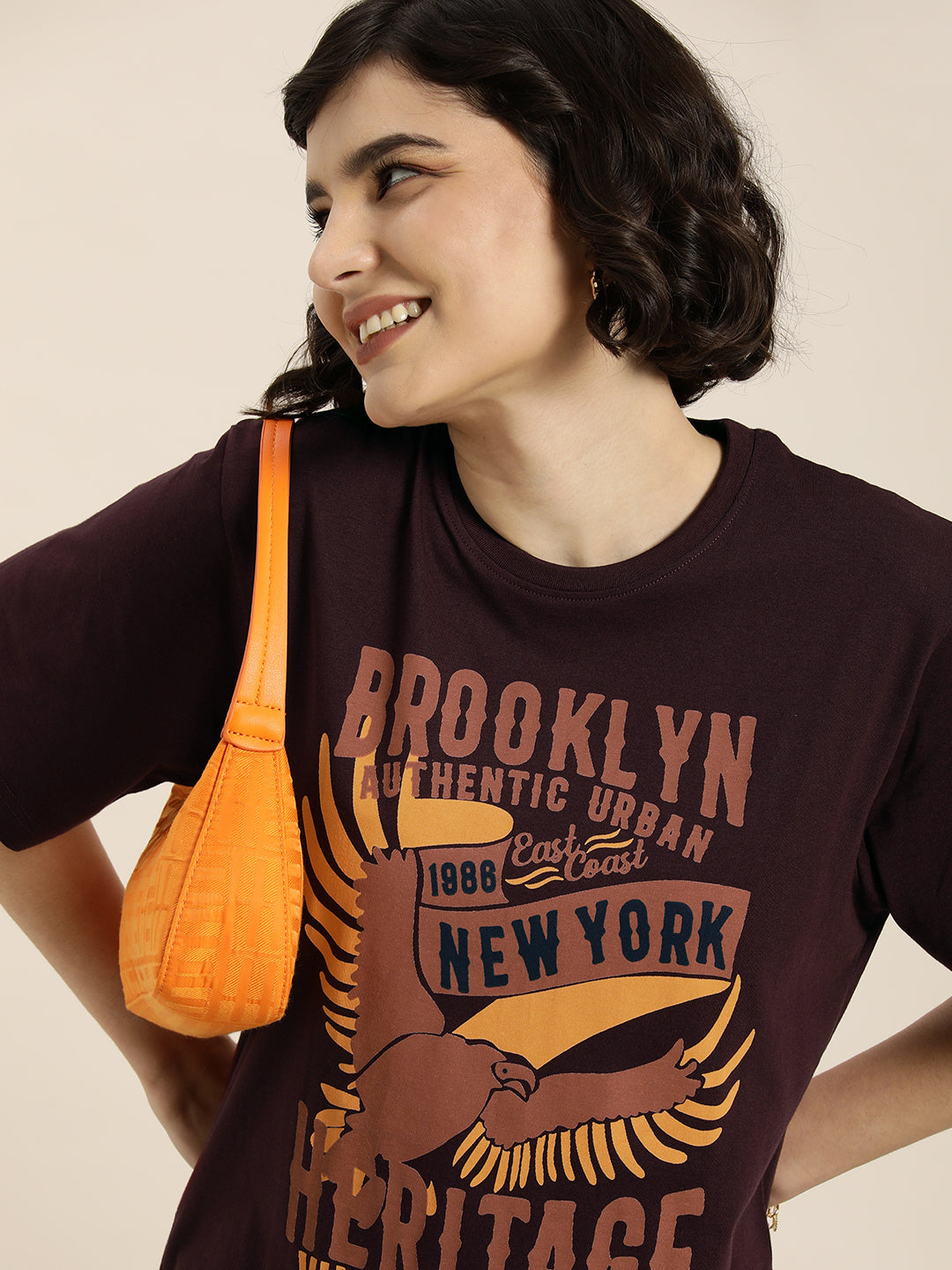 Womens Half Sleeve Round Neck Oversized Fit T-Shirts