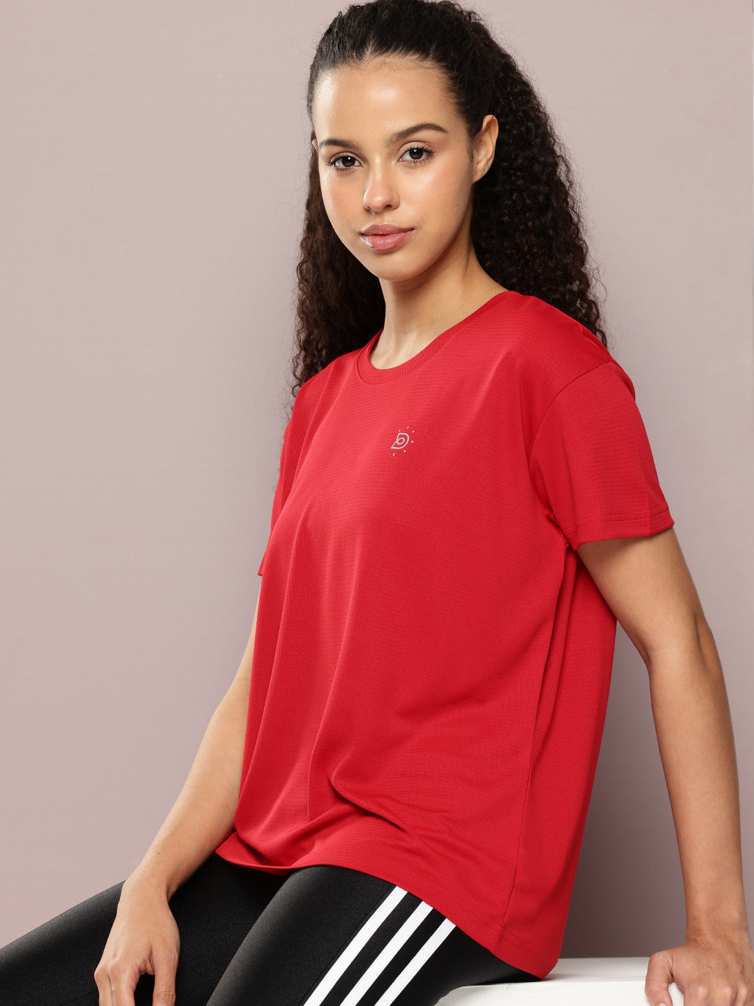 Womens Half Sleeve Round Neck Solid Boxy Fit Tshirts
