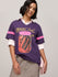 Womens Printed Oversized Fit Cotton V-Neck T-Shirt