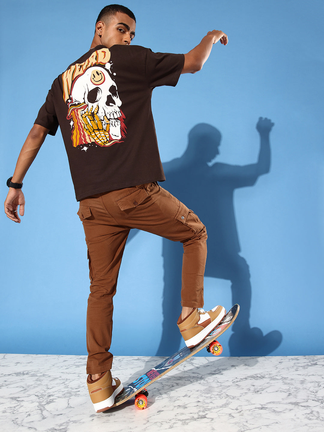 Mens Half Sleeve Drop Shoulder Printed Oversized Fit T-Shirts