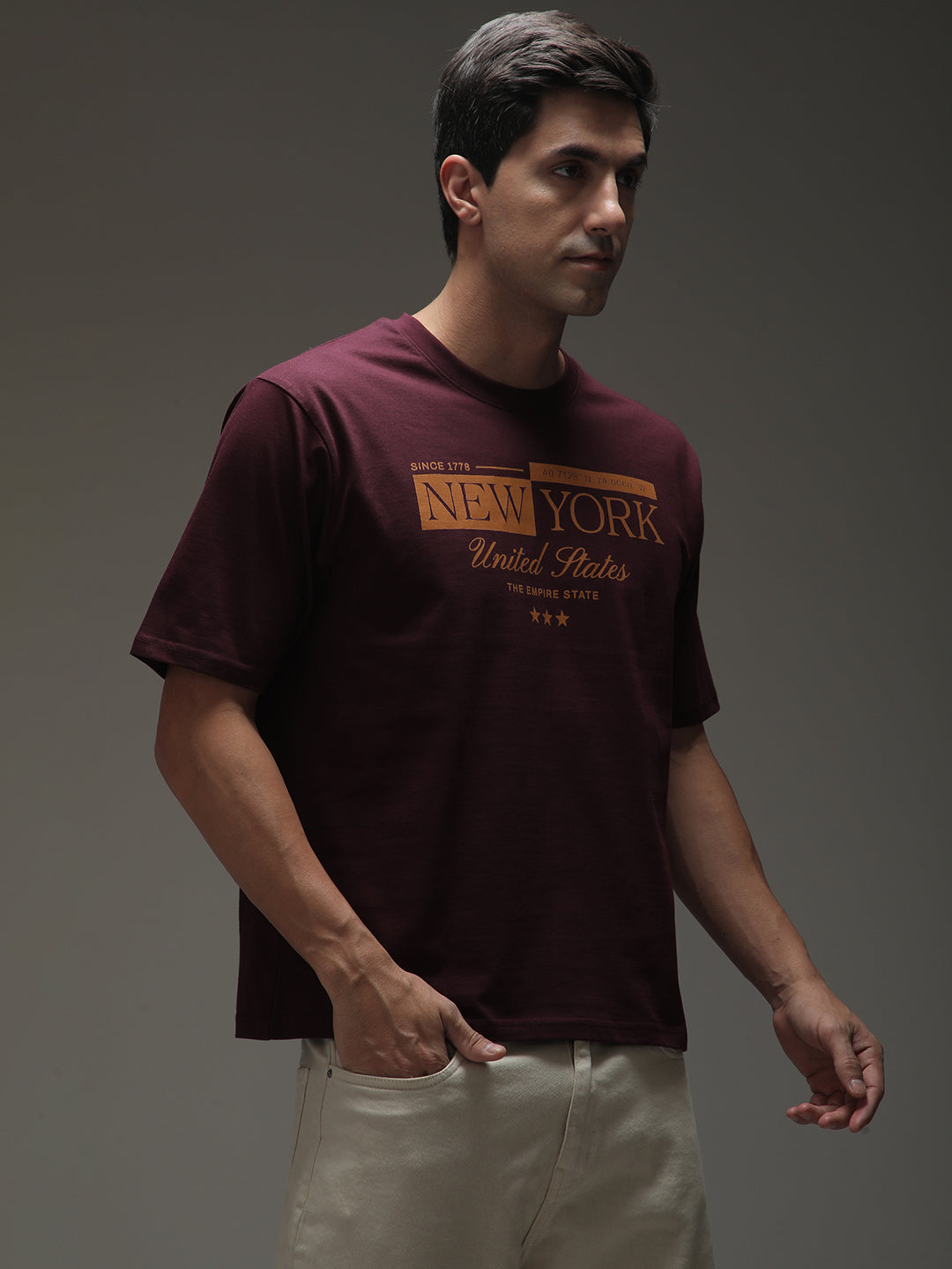 Mens Half Sleeve Round Neck Printed Oversized Fit Tshirts