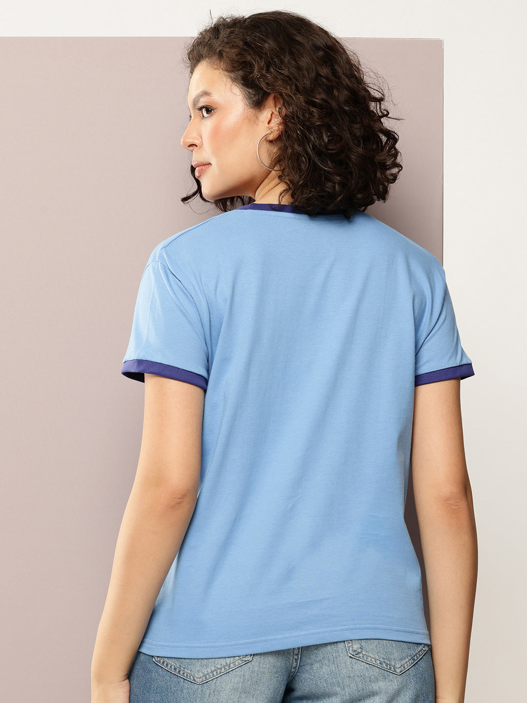 Womens Half Sleeve Round Neck Embroidery Boxy Fit Tshirts