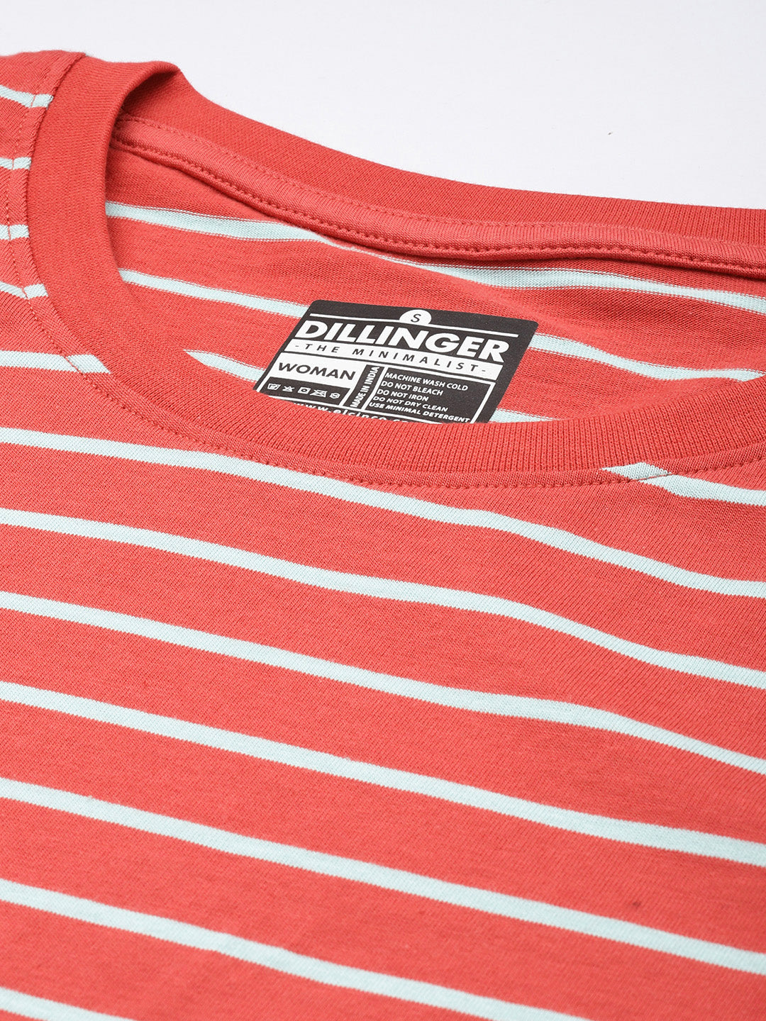 Womens Half Sleeve Round Neck All-Over Striped Boxy Fit Tshirts