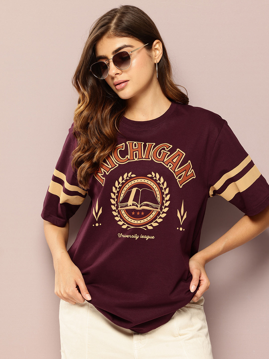 Womens Short Sleeve Printed Oversized Fit Tshirt
