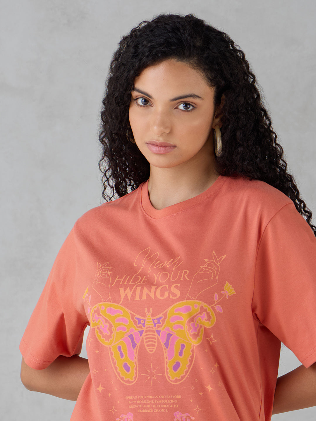 Womens Half Sleeve Printed Oversized Fit Tshirt