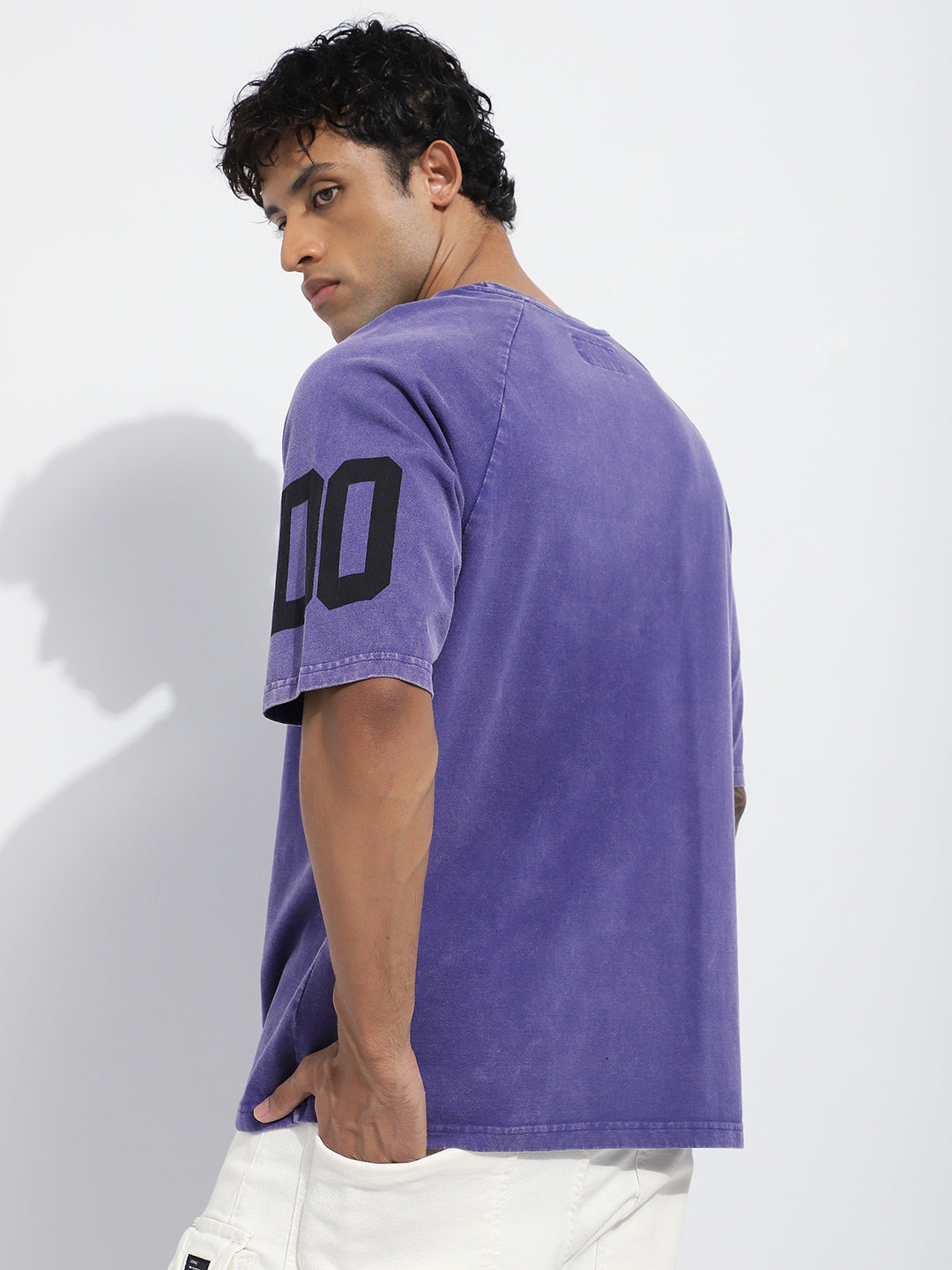 Mens Half Sleeve Round Neck Striped Oversized Fit Tshirts