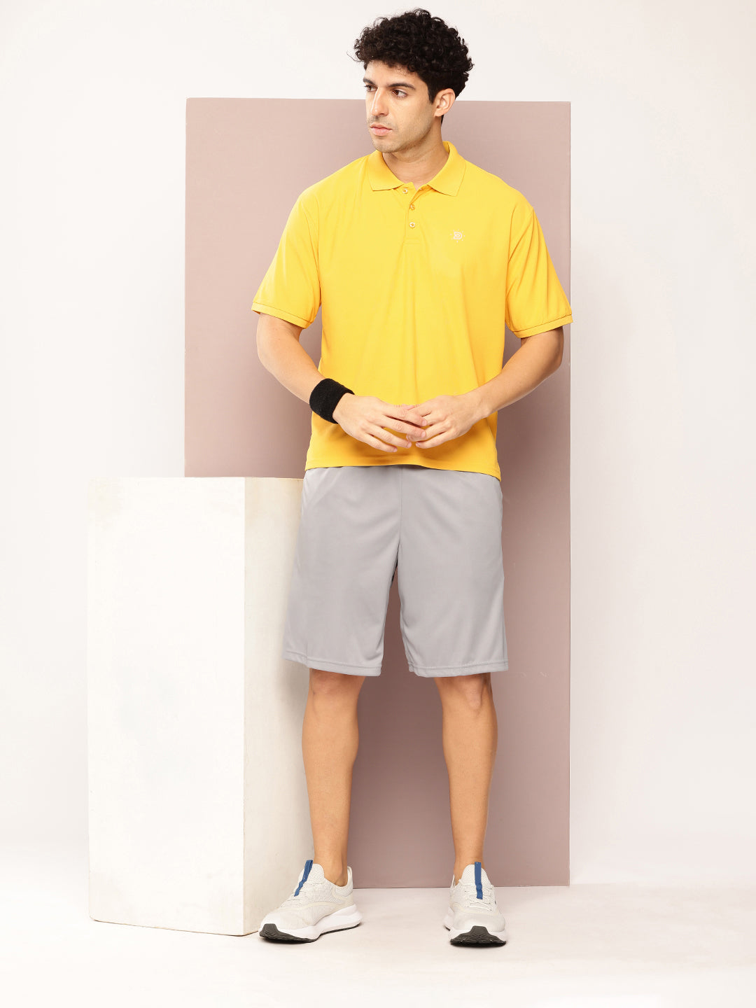 Mens Short Sleeve Polo Neck Oversized Polyster Tshirt