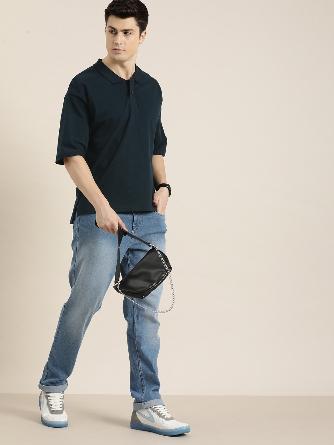 Mens Half Sleeve Oversized Fit Polo T-Shirts
