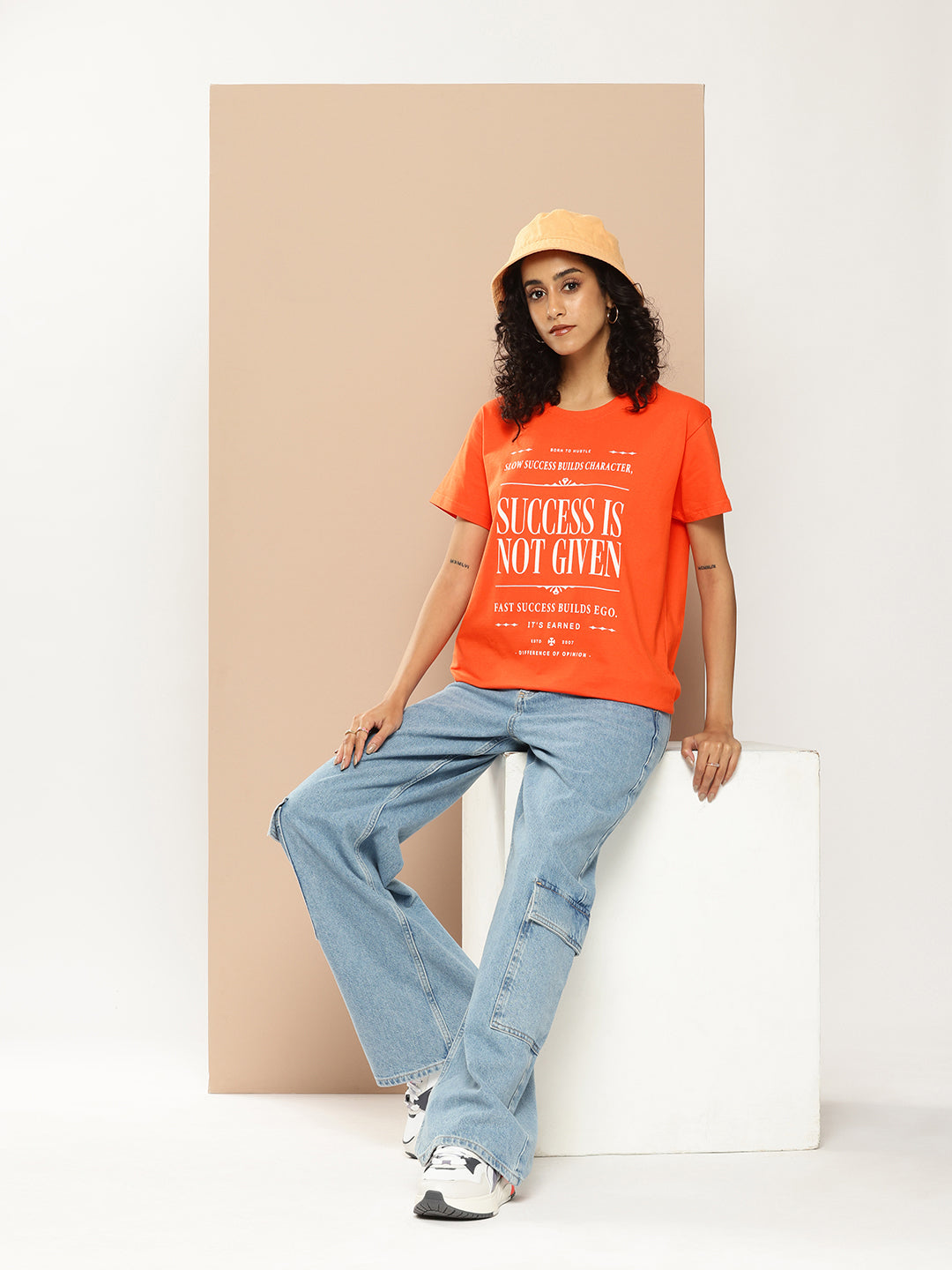Womens Half Sleeve Round Neck Printed Boxy Fit Tshirts
