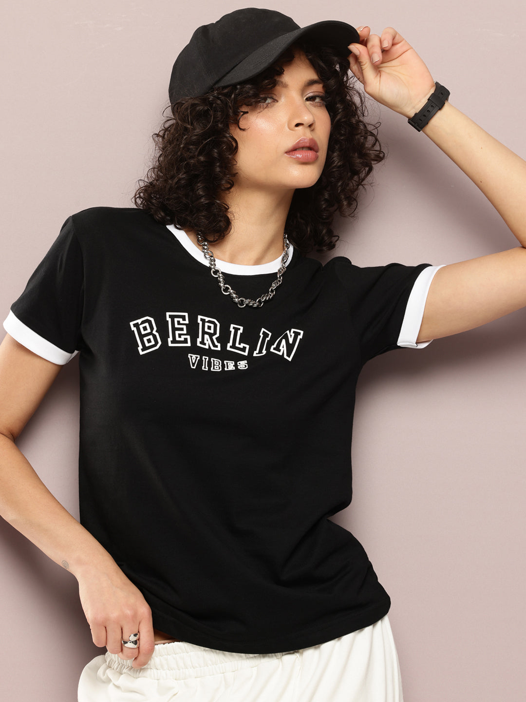 Womens Half Sleeve Round Neck Printed Regular Fit Tshirts