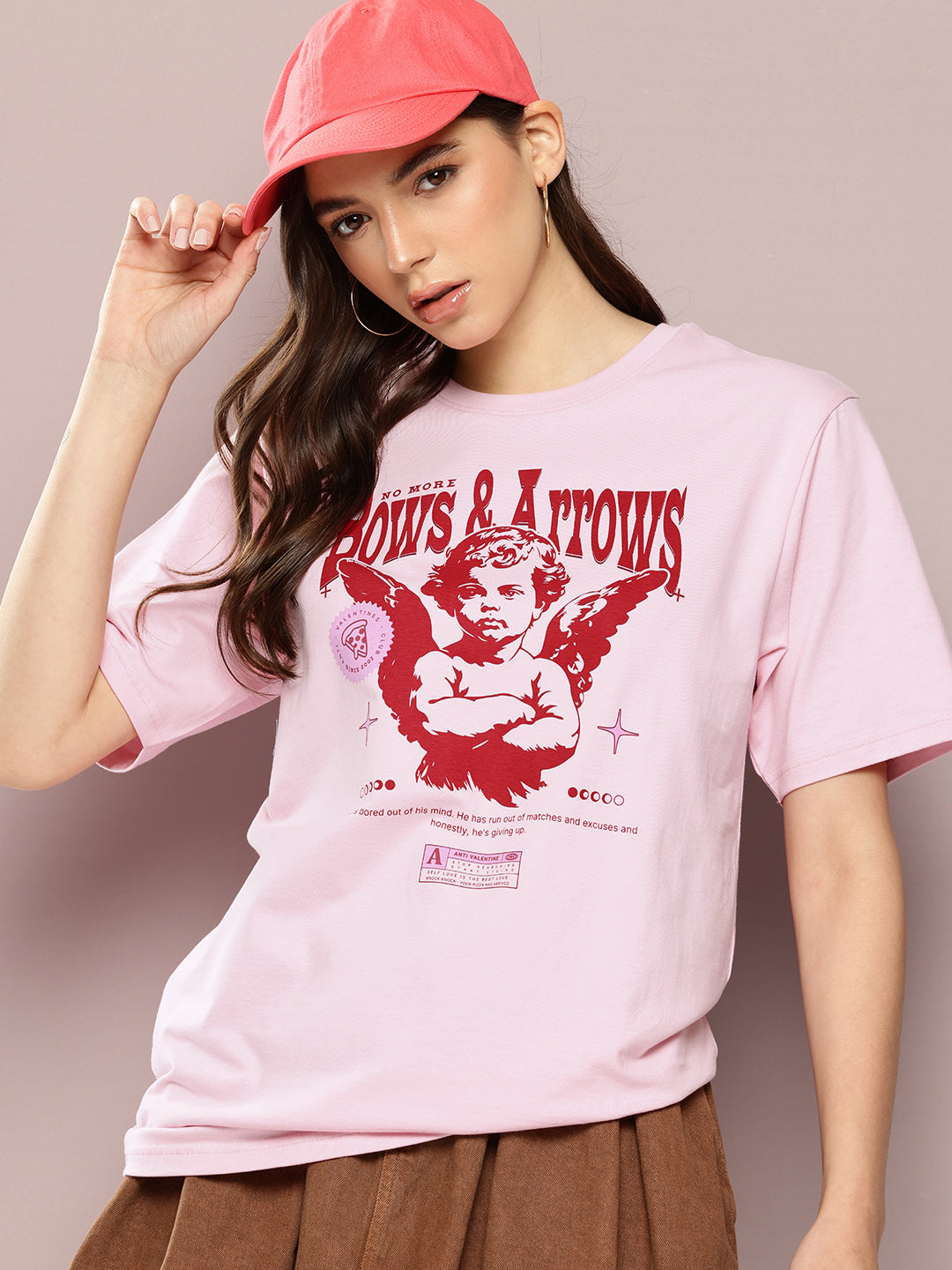 Womens Half Sleeve Round Neck Printed Oversized Fit Tshirts