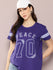 Womens Half Sleeve Round Neck Applique Boxy Fit Tshirts