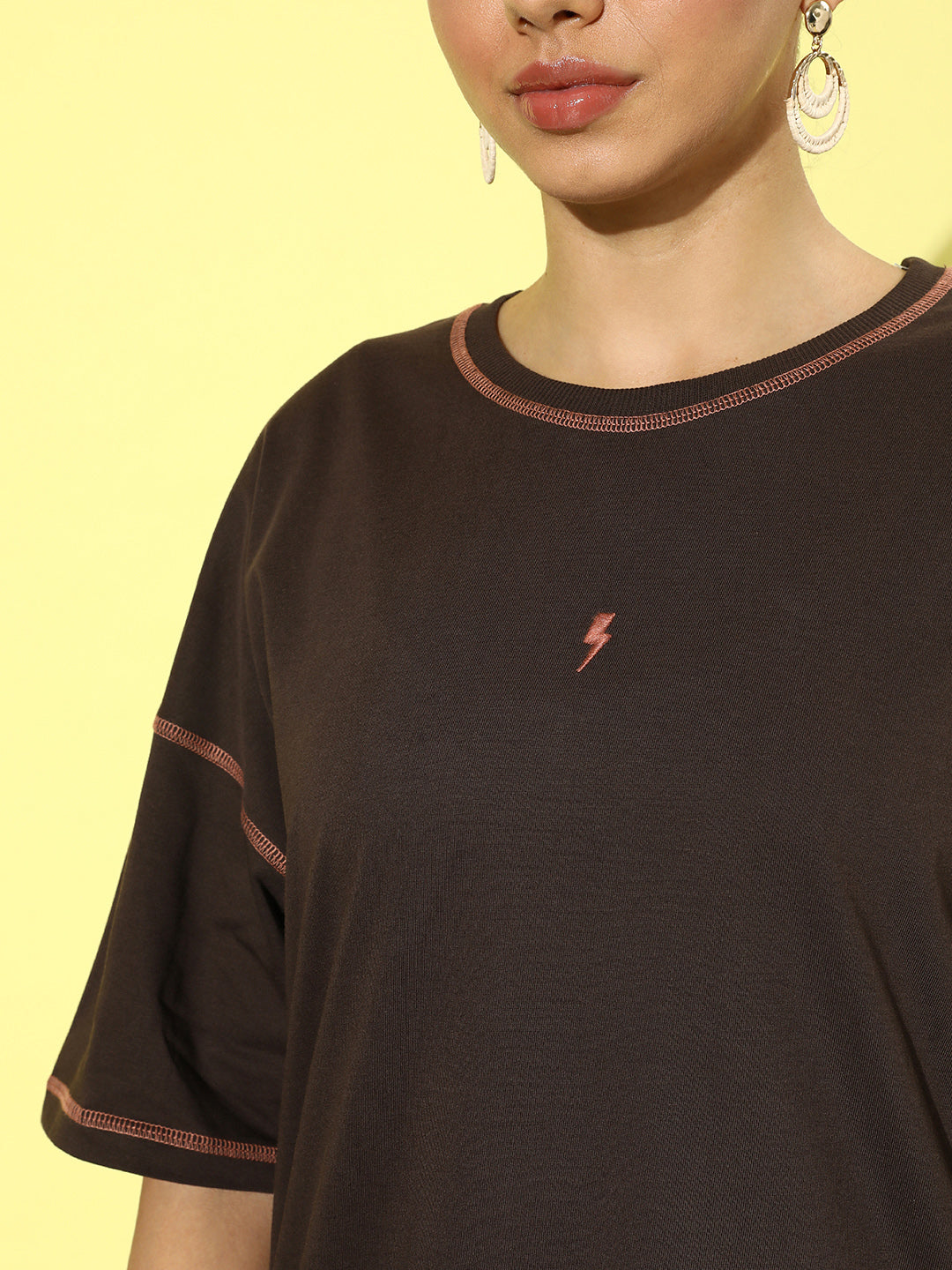 Womens Half Sleeve Drop Shoulder Plain Oversized Fit T-Shirts
