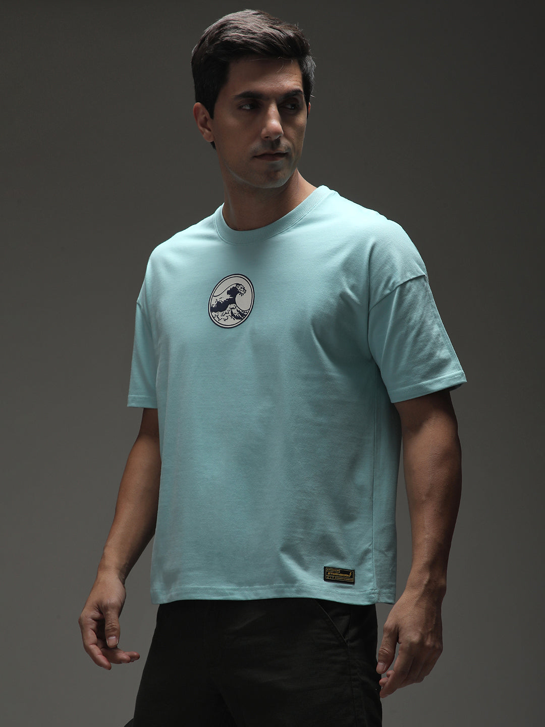 Mens Half Sleeve Drop Shoulder Printed Oversized Fit T-Shirts