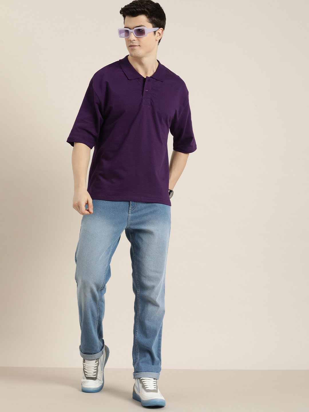 Mens Half Sleeve Oversized Fit Polo T-Shirts