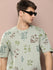 Mens Half Sleeve Drop Shoulder Printed Oversized Fit T-Shirts