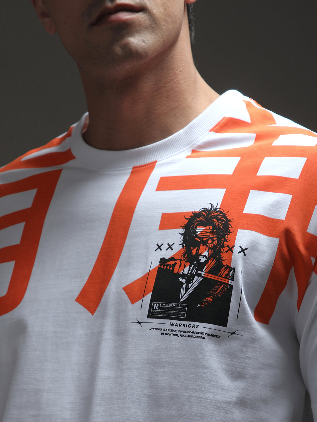 Mens Half Sleeve Drop Shoulder Printed Oversized Fit T-Shirts