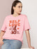 Womens Half Sleeve Round Neck Printed Oversized Fit Tshirts