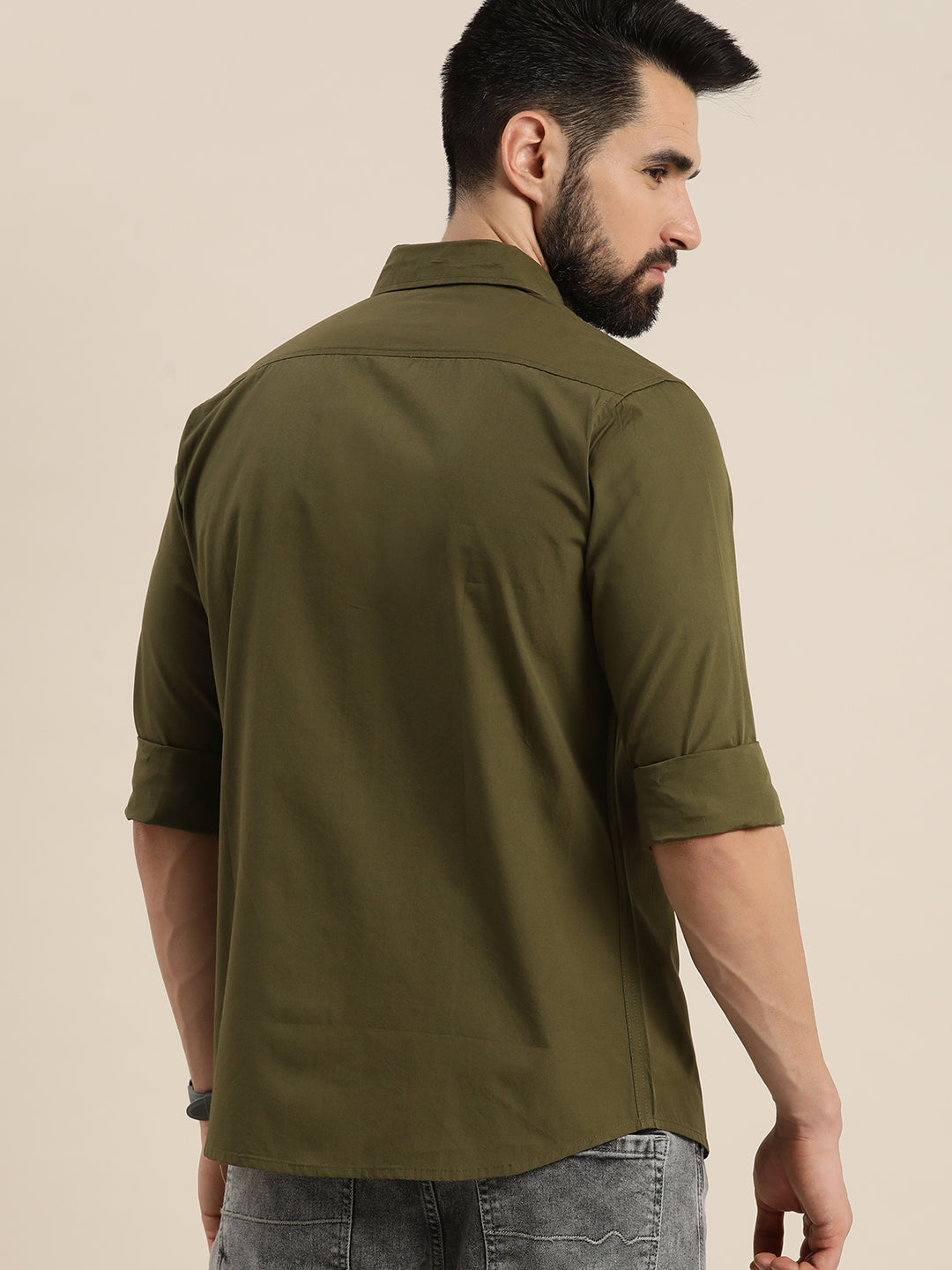 Mens Plain Full Sleeve Shirt With Pocket