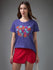 Womens Embroidery Round Neck Boxy Fit Tshirt