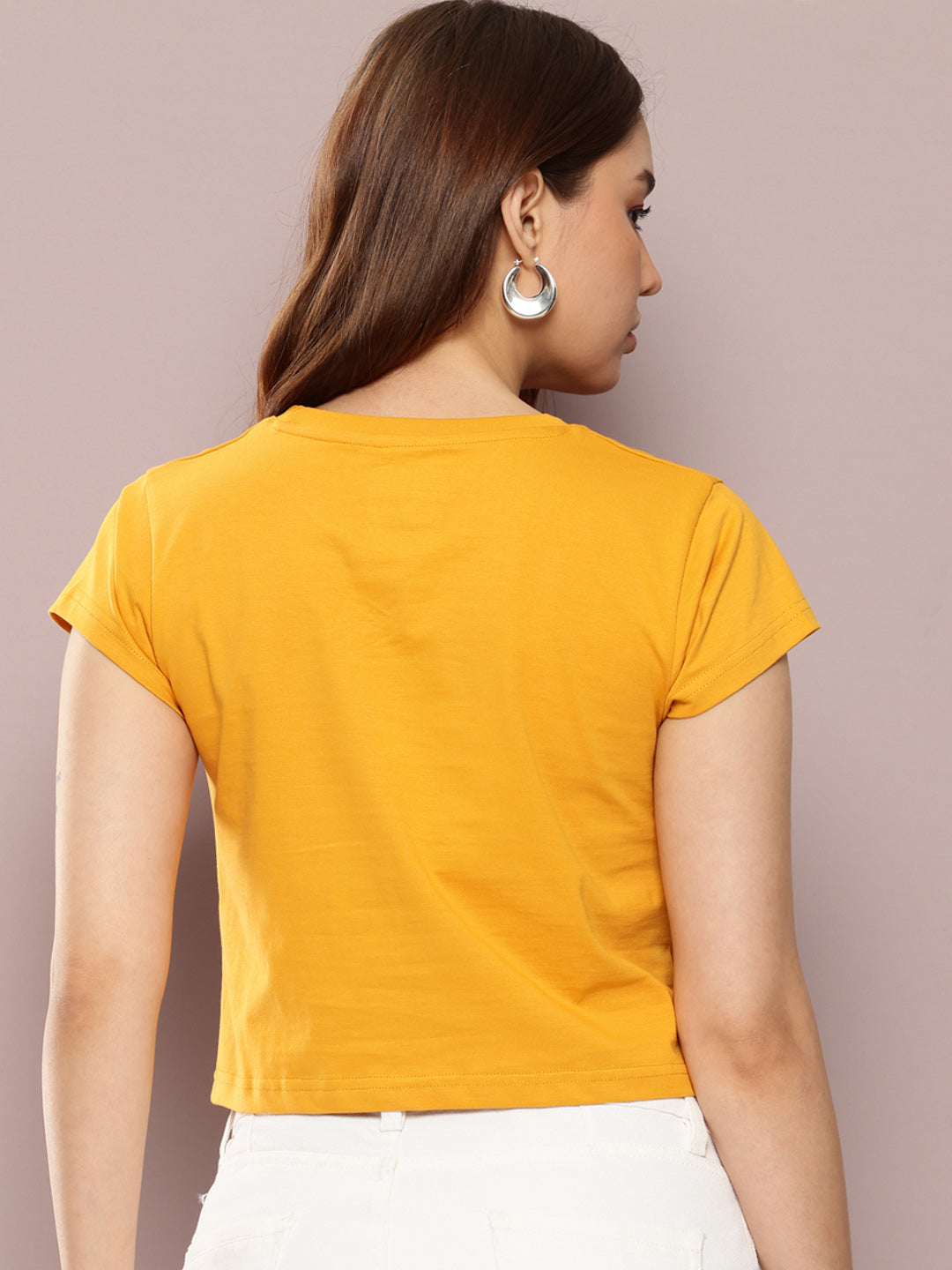 Womens Half Sleeve Round Neck Applique Regular Fit Tshirts
