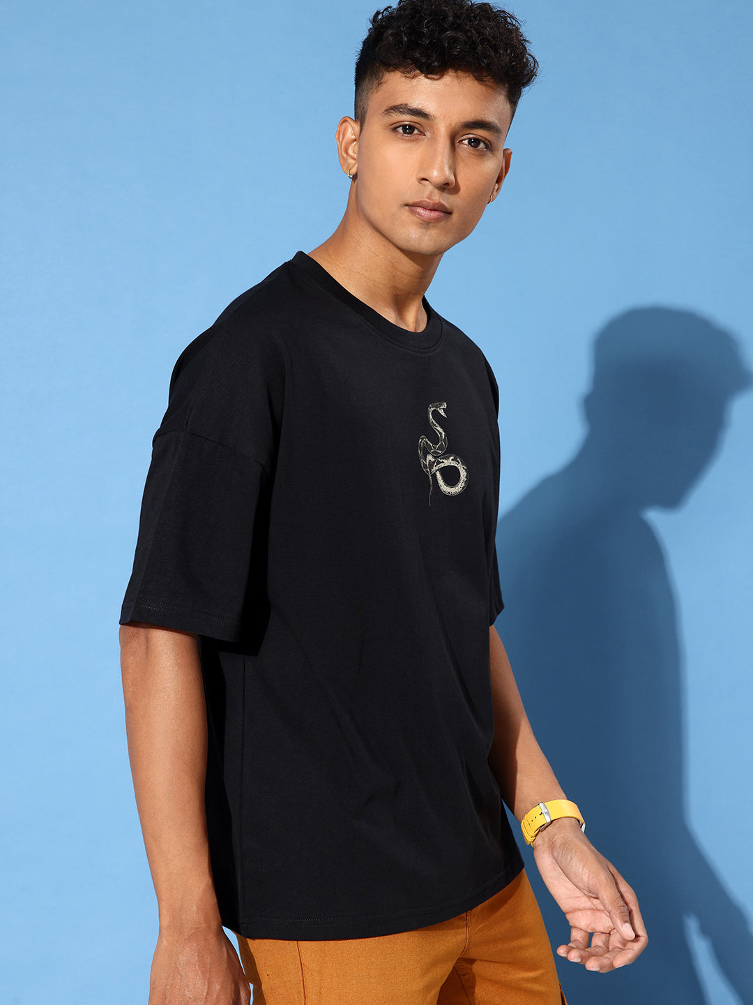 Mens Half Sleeve Drop Shoulder Printed Oversized Fit T-Shirts
