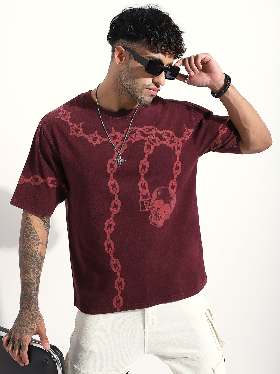 Mens Half Sleeve Round Neck Printed Oversized Fit Tshirts