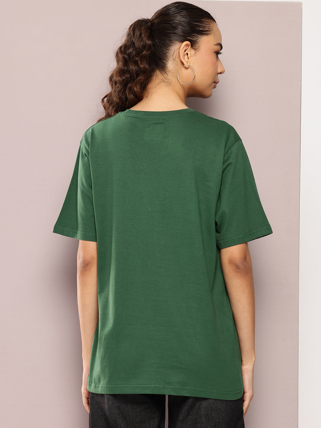 Womens Half Sleeve Round Neck Printed Oversized Fit Tshirts